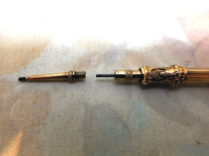 SOLD....... 9 carat gold propelling pencil. c1890