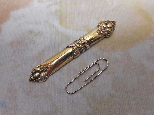 A small silver gilt needle case. French c1840