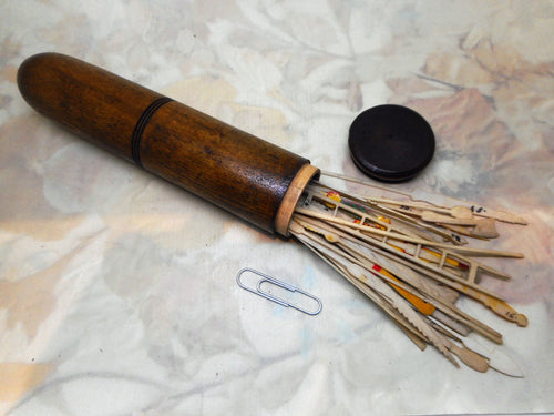 A Prisoner of War mutton bone jackstraws set. c1900