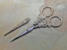 Load image into Gallery viewer, A fine pair of silver handled scissors with blade sheath. c1835
