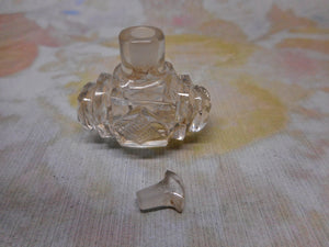 SOLD.....A small barrel shaped, cut glass scent bottle. c 1830