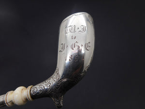 SOLD…….…..An engraved silver pipe. George Unite 1861