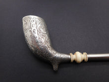 Load image into Gallery viewer, SOLD…….…..An engraved silver pipe. George Unite 1861
