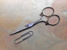 Load image into Gallery viewer, A pair of fancy steel scissors. Preist maker.
