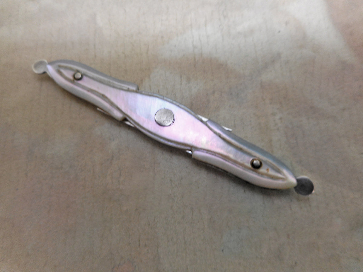 A folding mother of pearl toothpick. c18001830 Curio Antiques