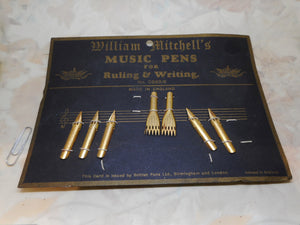 SOLD.......A card advertising 'William Mitchell's Music Pens'. 20thc