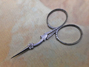 SOLD……..A small, finely made pair of steel stork scissors. c1830