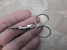 Load image into Gallery viewer, A small, finely made pair of steel stork scissors. c1830

