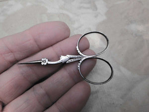 A small, finely made pair of steel stork scissors. c1830