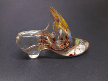 Load image into Gallery viewer, SOLD…..An enamelled glass shoe shaped holder for a thimble. c 1890.
