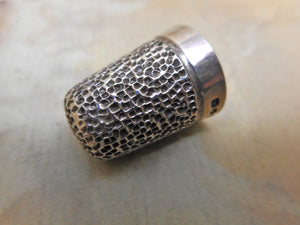 SOLD…….A hall marked silver thimble from a chatelaine. CS*FS maker 1912.