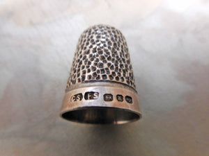 SOLD…….A hall marked silver thimble from a chatelaine. CS*FS maker 1912.