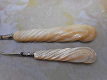 Load image into Gallery viewer, A pair of mother of pearl handled button hooks.  c1900-1920.
