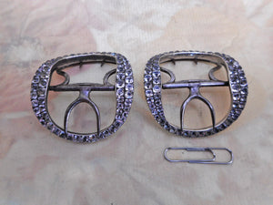 SOLD……A pair of Georgian paste set, silver shoe buckles. c1780- 1800