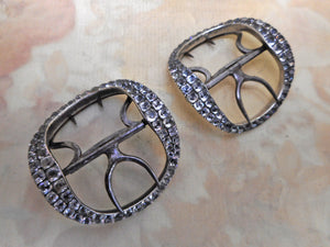 SOLD……A pair of Georgian paste set, silver shoe buckles. c1780- 1800