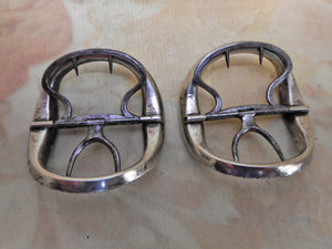 SOLD……A pair of Georgian paste set, silver shoe buckles. c1780- 1800