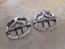 Load image into Gallery viewer, SOLD…….A pair of small silver breeches buckles with anchor chapes. 18thc
