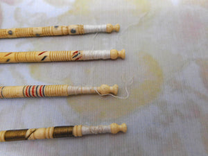 SOLD….Four decorative Victorian bone lace bobbins.