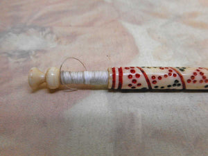 SOLD……'I wish to wed the lad I love'-an inscribed bone lace bobbin. c 1850