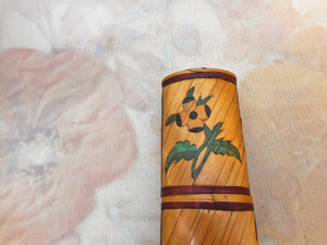 A French straw work bodkin case or billet doux. c1820
