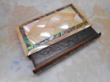 Load image into Gallery viewer, SOLD….A mother of pearl box housing a sewing set / hussif. c 1860
