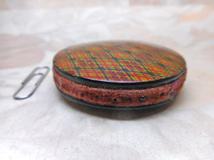 SOLD…..A Mauchline Ware 'tartan pattern' pin cushion. c1840