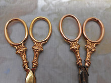 Load image into Gallery viewer, SOLD……Two pairs of 9 carat gold handled scissors. HM. 1898
