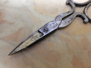 A pair of steel nail file scissors. Paris France. c 1860