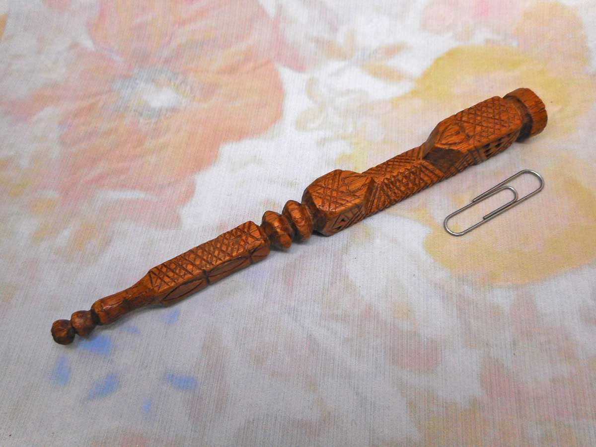 A chip carved knitting stick for a child. 19thc – Curio Cabinet Antiques