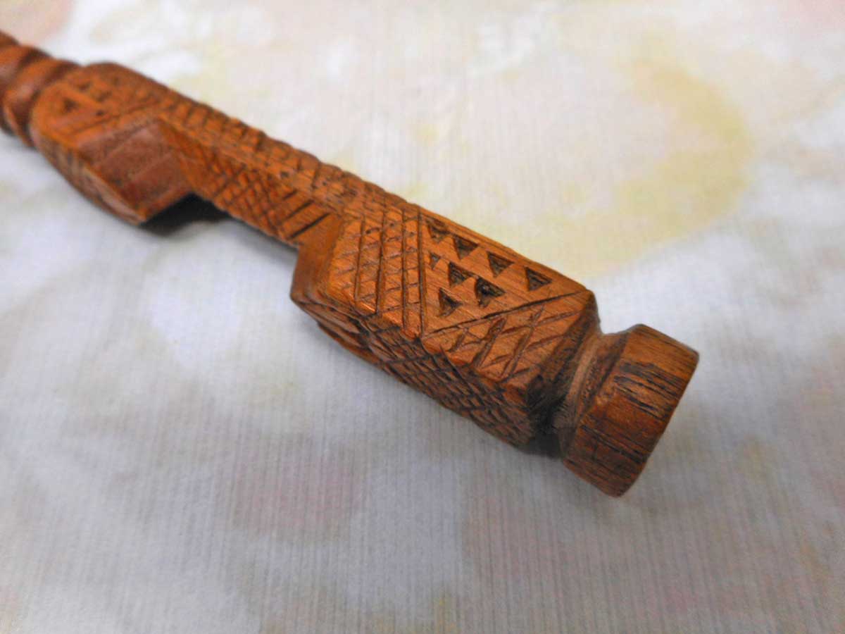 A chip carved knitting stick for a child. 19thc – Curio Cabinet Antiques