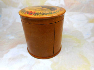 A Mauchline Ware Medlock tape box. Folkestone. c1860.