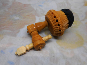 SOLD……..A vegetable ivory pin cushion clamp. c 1860