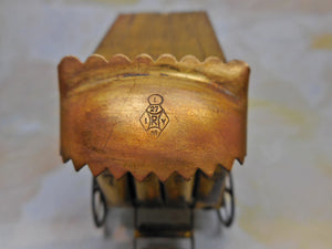 SOLD……A novelty brass Bathing Machine needle case. Reg. year 1879. Avery type.