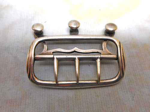 A Georgian silver stock buckle. Maker IS. c1800