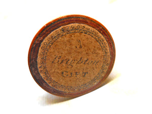 SOLD…….A Georgian wooden bead pot- Brighton souvenir. c  1800