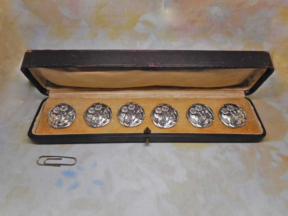 SOLD…..A set of 6 sterling silver buttons. c 1890-1910 – Curio Cabinet ...