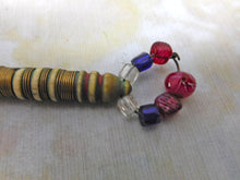 Load image into Gallery viewer, A dyed and wired lace bobbin. c1850
