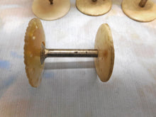 Load image into Gallery viewer, SOLD……..An unusual set of 5 pearl topped reels / spools. Mid 19thc.
