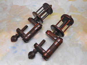 A pair of wooden sewing clamps. c 1840