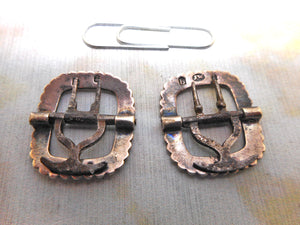 SOLD……A pair of small silver garter buckles. Birmingham 1814