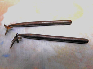 Two metal hat making straw splitters. 19thc