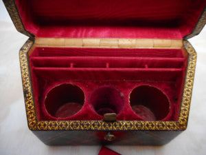 SOLD…..An unusual Tartan Ware sewing box /etui. c 1860