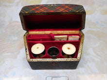 Load image into Gallery viewer, An unusual Tartan Ware sewing box /etui. c 1860
