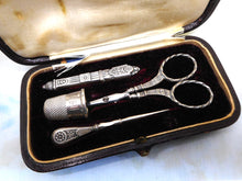 Load image into Gallery viewer, SOLD…….A French silver etui in its leather case. c 1870
