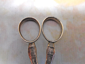 SOLD…….A pair of 18th century engraved close plated scissors. c 1780