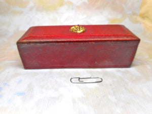 SOLD……A Georgian small red leather cotton reel box. c 1800