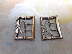 SOLD…..A pair of paste set silver knee buckles. c1800