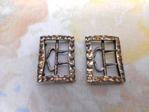 SOLD…..A pair of paste set silver knee buckles. c1800