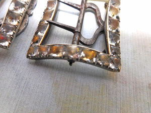 SOLD…..A pair of paste set silver knee buckles. c1800