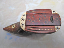 Load image into Gallery viewer, A mahogany shoe shaped snuff box with mutton bone inlay. c1870
